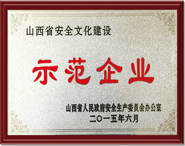 山西省安全文化建設示范企業(yè)